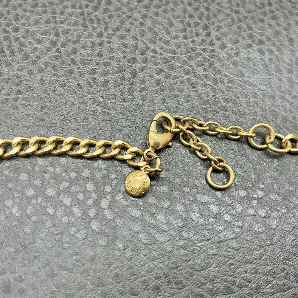 J.Crew‎ Necklace Gold Tone Black Beaded Flower Bib Womens Statement Jewelry